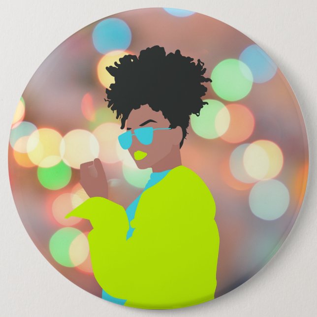 Bóton Redondo 15.24cm Rainha Dançante. (Frente)