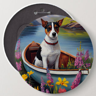 Bóton Redondo 15.24cm Rat Terrier em um remo: Uma aventura cênica