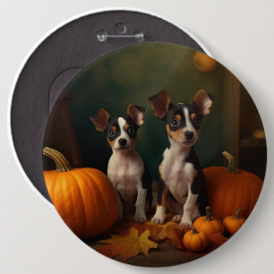 Bóton Redondo 15.24cm Rat Terrier Puppy Autumn Delight Pumpkin