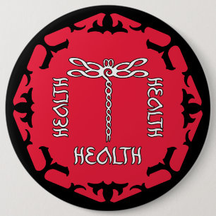 Bóton Redondo 15.24cm Red Root Chakra "Health" Dragonfly Design