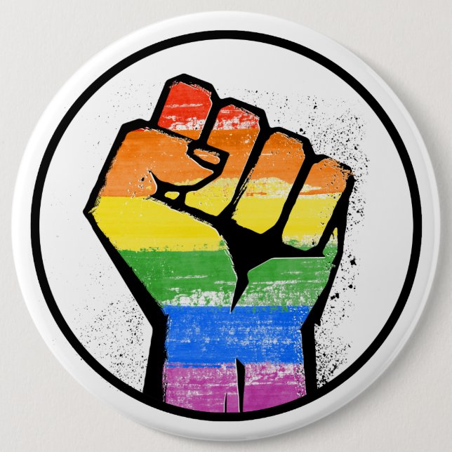 BÓTON REDONDO 15.24CM RESISTÊNCIA LGBTQ - -  (Frente)