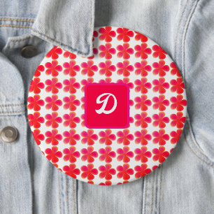 Bóton Redondo 15.24cm retro aquarela vintage boho monograma floral