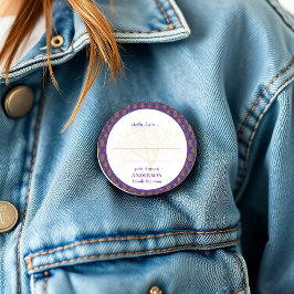 Bóton Redondo 15.24cm Reunião Familiar Roxo Elegante Dourado Alô