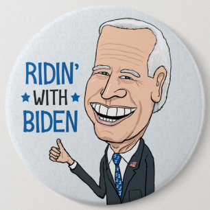 Bóton Redondo 15.24cm Ridin’ Com O Apoiador Biden Joe Biden