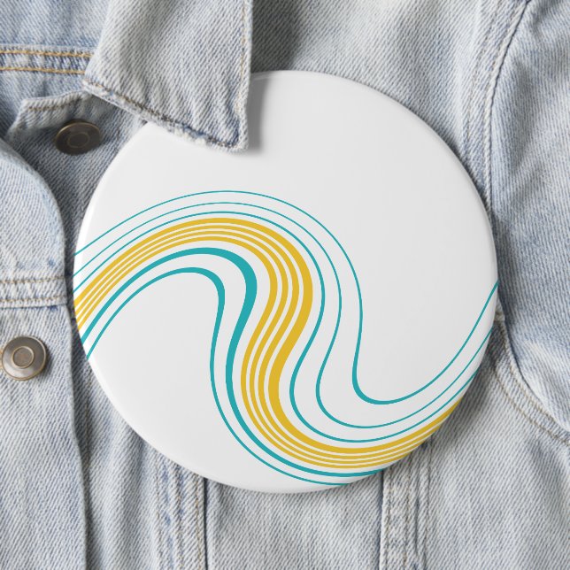 Bóton Redondo 15.24cm Roda Simples - Turquesa e Amarelo (In Situ)