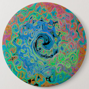 Bóton Redondo 15.24cm Rolha de Abstrato com rolha azul de aquarela com r