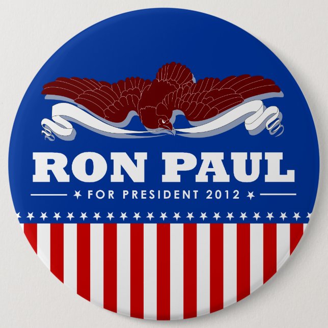 Bóton Redondo 15.24cm Ron Paul para o Presidente 2012 (Frente)