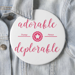 Bóton Redondo 15.24cm Rosa político deplorável adorável do Pin do bot