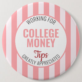 Bóton Redondo 15.24cm Rosa Riscado, Dicas Apreciadas, Dinheiro Colégio