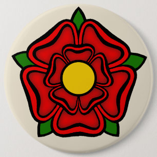 Bóton Redondo 15.24cm Rosa vermelha de Lancaster, Reino Unido Emblem de 