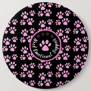 Bóton Redondo 15.24cm Rosas claro de impressão de pata de animais person