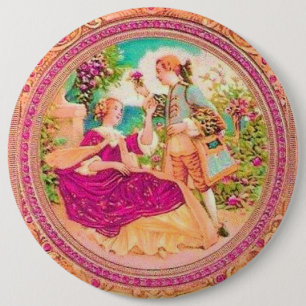 Bóton Redondo 15.24cm rótulo de perfume floral francês colonial vitorian