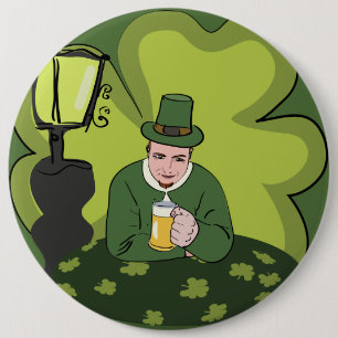 BÓTON REDONDO 15.24CM "RUAS FELIZES. DIA DE PATRICK" LEPRECHAUN