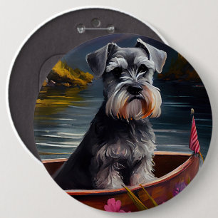 Bóton Redondo 15.24cm Schnauzer em um remo: Uma aventura cênica