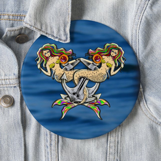 Bóton Redondo 15.24cm Sereias Ligadas - Design náutico para Pavimentos d (In Situ)