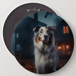 Bóton Redondo 15.24cm Shepherd Halloween Assustado Australiano