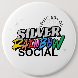 Bóton Redondo 15.24cm Silver Rainbow Social Button