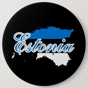 Bóton Redondo 15.24cm Simples mapa moderno da Estônia da bandeira nacion