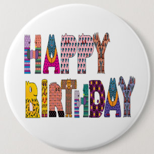 BÓTON REDONDO 15.24CM SINAL "FELIZ ANIVERSÁRIO"