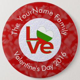 Bóton Redondo 15.24cm Sinalizador Búlgaro Red LOVE Personalizado