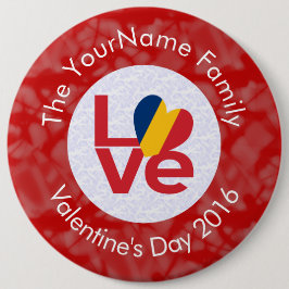 Bóton Redondo 15.24cm Sinalizador Chad Red LOVE Personalizado