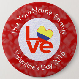 Bóton Redondo 15.24cm Sinalizador Colombiano Red LOVE Personalizado