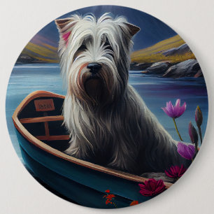 Bóton Redondo 15.24cm Skye Terrier em uma Canoa: Uma Aventura Cênica