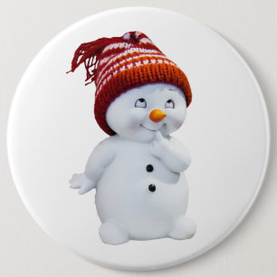 BÓTON REDONDO 15.24CM SNOWMAN BONITO