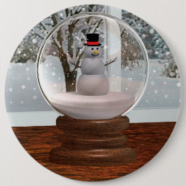 Bóton Redondo 15.24cm Snowman Snow Globe