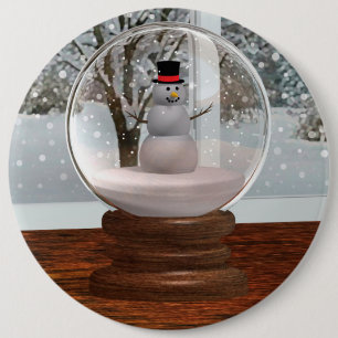 Bóton Redondo 15.24cm Snowman Snow Globe