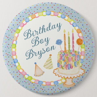 Bóton Redondo 15.24cm Sobremesa de Aniversário Cue the Confetti Azul