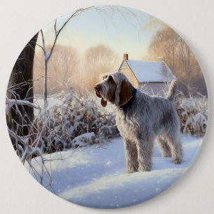 Bóton Redondo 15.24cm Spinone Italiano Deixe Nevar Natal