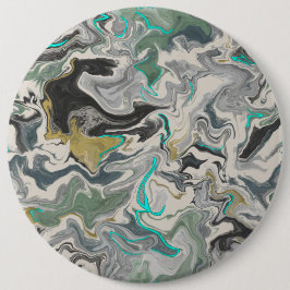 Bóton Redondo 15.24cm Stone Marbling with Turquoise Veins 6" Round