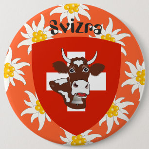 Bóton Redondo 15.24cm Suíça Suisse Svizzera Svizra Switzerland