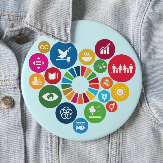 Bóton Redondo 15.24cm Sustainability Goals Advocacy Community Action (In Situ)