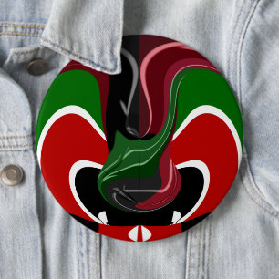 Bóton Redondo 15.24cm Swirling Kenyan Flag: Uma arte moderna do Motif