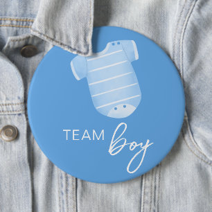 Bóton Redondo 15.24cm Team Boy Veste O Que O Bebê Será Azul