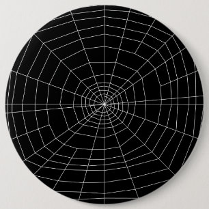 Bóton Redondo 15.24cm teia de aranha em preto