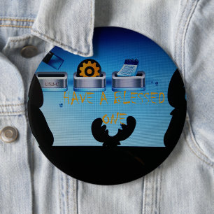 Bóton Redondo 15.24cm Tenha um Feliz Natal - Um Digital Festivo