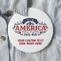 Texto personalizado 4 de julho de 1776