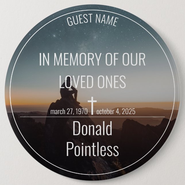 Bóton Redondo 15.24cm Trabalhos de salvação (Frente)