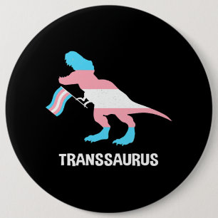 Bóton Redondo 15.24cm Transsaurus Transgender TRex Dinossaur LGBTQ Trans