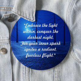 Bóton Redondo 15.24cm trendy retro boho script Blue Forest personalizado