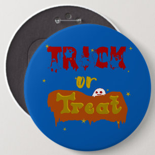 Bóton Redondo 15.24cm Trick or Treat Funny Boo Halloween Botão