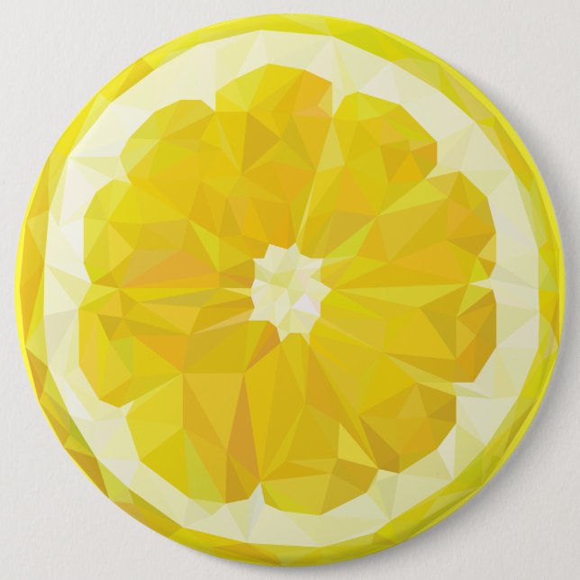 Bóton Redondo 15.24cm Tripa de limão fresca amarela moderna (Frente)