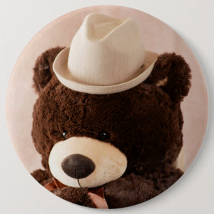 Bóton Redondo 15.24cm Urso e chapéu gigantes de ursinho