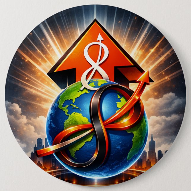 Bóton Redondo 15.24cm USTP Global Infinity Ascent Futurist Button (Frente)