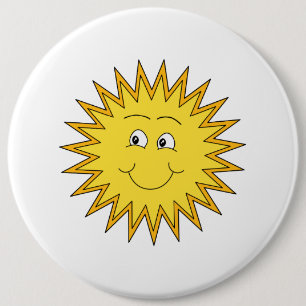 Bóton Redondo 15.24cm Verão amarelo Sun com uma cara feliz