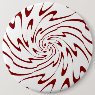 Bóton Redondo 15.24cm Vermelho retro e o branco acenam a arte abstracta