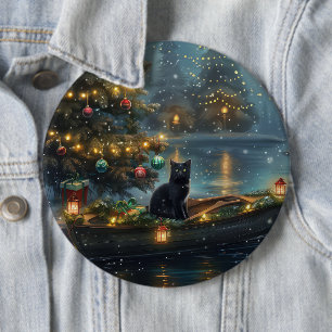 Bóton Redondo 15.24cm Viagem Festiva de Natal do Gato Preto